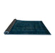 Sideview of Abstract Teal Green Persian Rug, abs2476