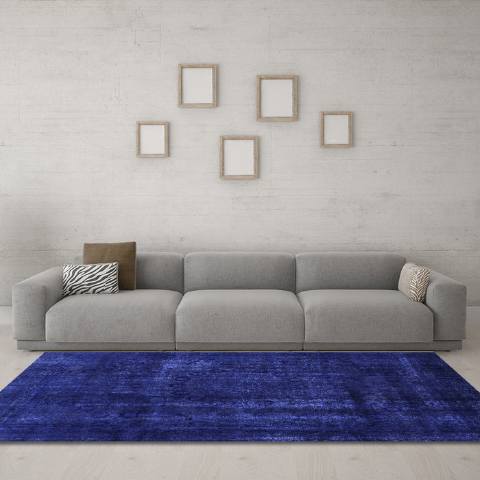 Machine Washable Persian Blue Bohemian Rug in a Living Room, wshabs2476blu