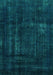 Machine Washable Persian Turquoise Bohemian Area Rugs, wshabs2476turq