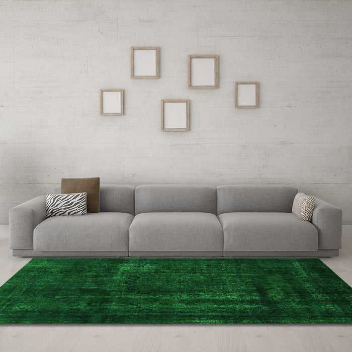 Machine Washable Persian Green Bohemian Area Rugs in a Living Room,, wshabs2476grn