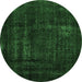 Round Persian Emerald Green Bohemian Rug, abs2476emgrn