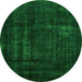 Round Persian Green Bohemian Rug, abs2476grn