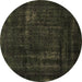 Round Persian Brown Bohemian Rug, abs2476brn