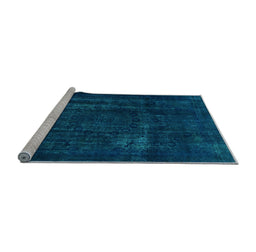 Sideview of Machine Washable Persian Light Blue Bohemian Rug, wshabs2476lblu