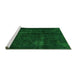 Sideview of Machine Washable Persian Green Bohemian Area Rugs, wshabs2476grn