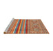 Sideview of Machine Washable Abstract Light Copper Gold Rug, wshabs2477