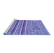 Sideview of Machine Washable Abstract Blue Modern Rug, wshabs2477blu