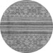 Round Machine Washable Abstract Gray Modern Rug, wshabs2477gry