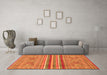 Machine Washable Abstract Orange Modern Area Rugs in a Living Room, wshabs2477org