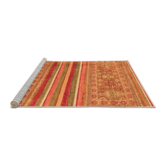 Sideview of Machine Washable Abstract Orange Modern Area Rugs, wshabs2477org