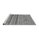 Sideview of Machine Washable Abstract Gray Modern Rug, wshabs2477gry