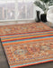 Machine Washable Abstract Light Copper Gold Rug in a Family Room, wshabs2477