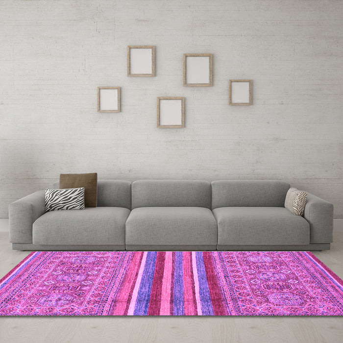 Machine Washable Abstract Purple Modern Area Rugs in a Living Room, wshabs2477pur