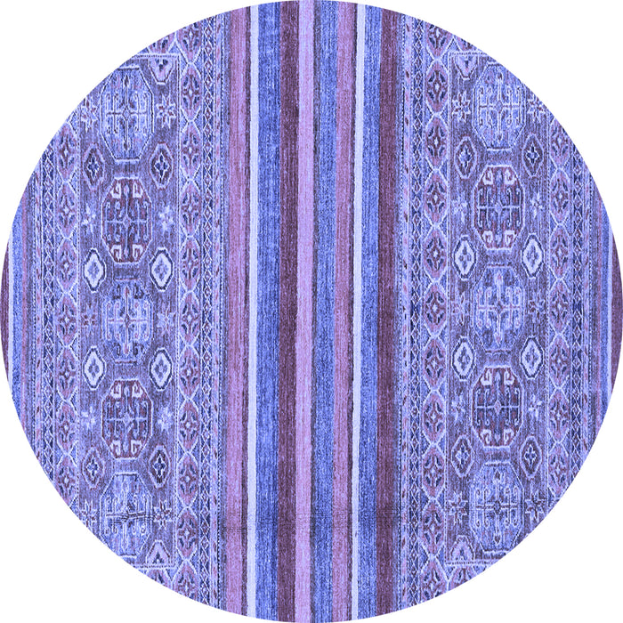 Round Abstract Blue Modern Rug, abs2477blu