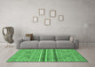 Machine Washable Abstract Emerald Green Modern Area Rugs in a Living Room,, wshabs2477emgrn