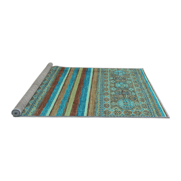 Sideview of Machine Washable Abstract Light Blue Modern Rug, wshabs2477lblu