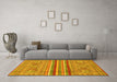 Machine Washable Abstract Yellow Modern Rug in a Living Room, wshabs2477yw