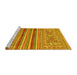 Sideview of Machine Washable Abstract Yellow Modern Rug, wshabs2477yw