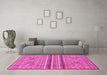 Machine Washable Abstract Pink Modern Rug in a Living Room, wshabs2477pnk