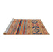 Sideview of Machine Washable Abstract Chestnut Red Rug, wshabs2478