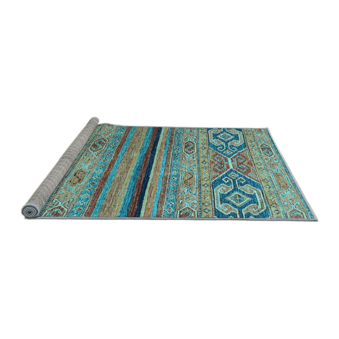Sideview of Machine Washable Abstract Light Blue Modern Rug, wshabs2478lblu
