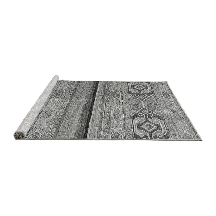 Sideview of Machine Washable Abstract Gray Modern Rug, wshabs2478gry