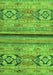 Machine Washable Abstract Green Modern Area Rugs, wshabs2478grn