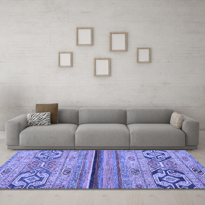 Machine Washable Abstract Blue Modern Rug in a Living Room, wshabs2478blu