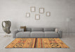 Machine Washable Abstract Brown Modern Rug in a Living Room,, wshabs2478brn