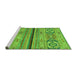 Sideview of Machine Washable Abstract Green Modern Area Rugs, wshabs2478grn