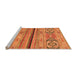 Sideview of Machine Washable Abstract Orange Modern Area Rugs, wshabs2478org