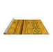 Sideview of Machine Washable Abstract Yellow Modern Rug, wshabs2478yw