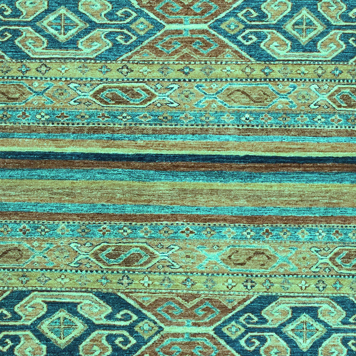 Machine Washable Abstract Turquoise Modern Area Rugs, wshabs2478turq