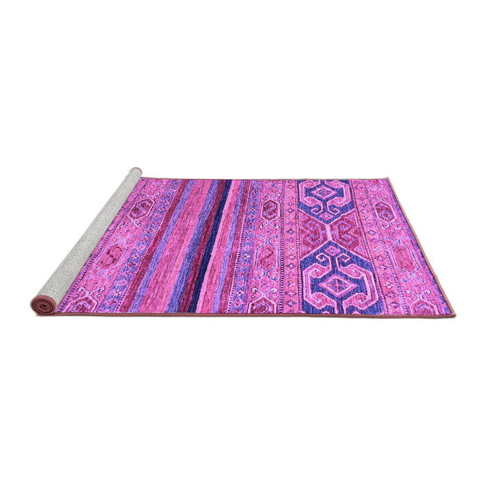 Sideview of Machine Washable Abstract Purple Modern Area Rugs, wshabs2478pur