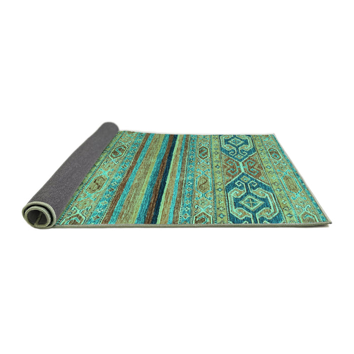 Sideview of Abstract Turquoise Modern Rug, abs2478turq