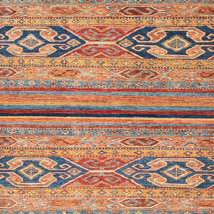 Square Abstract Chestnut Red Modern Rug, abs2478