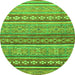 Round Abstract Green Modern Rug, abs2479grn