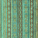 Square Abstract Turquoise Modern Rug, abs2479turq