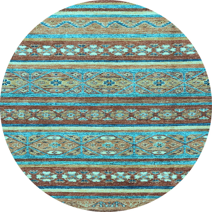 Round Abstract Light Blue Modern Rug, abs2479lblu