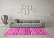 Machine Washable Abstract Pink Modern Rug in a Living Room, wshabs2479pnk