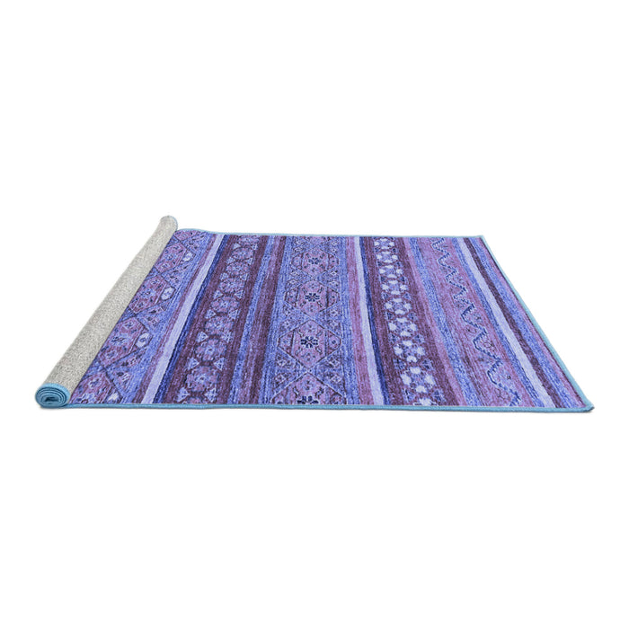 Sideview of Machine Washable Abstract Blue Modern Rug, wshabs2479blu
