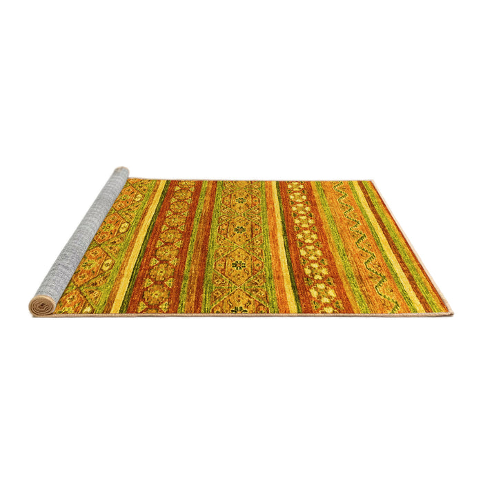 Sideview of Machine Washable Abstract Yellow Modern Rug, wshabs2479yw