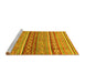 Sideview of Machine Washable Abstract Yellow Modern Rug, wshabs2479yw