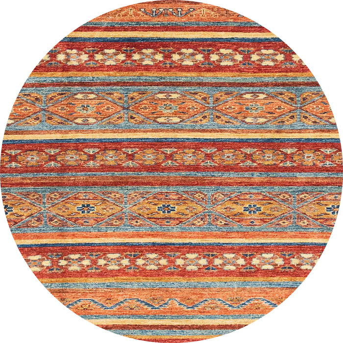 Round Abstract Camel Brown Modern Rug, abs2479