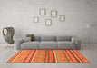 Machine Washable Abstract Orange Modern Area Rugs in a Living Room, wshabs2479org