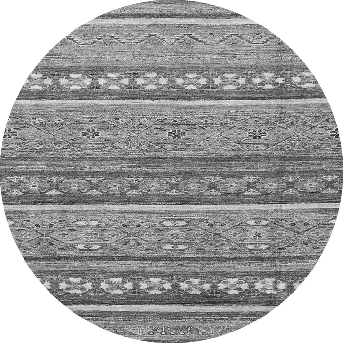 Round Machine Washable Abstract Gray Modern Rug, wshabs2479gry