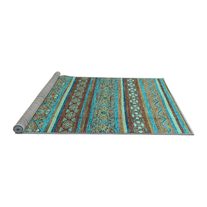 Sideview of Machine Washable Abstract Light Blue Modern Rug, wshabs2479lblu
