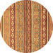 Round Machine Washable Abstract Brown Modern Rug, wshabs2479brn