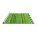 Sideview of Machine Washable Abstract Green Modern Area Rugs, wshabs2479grn