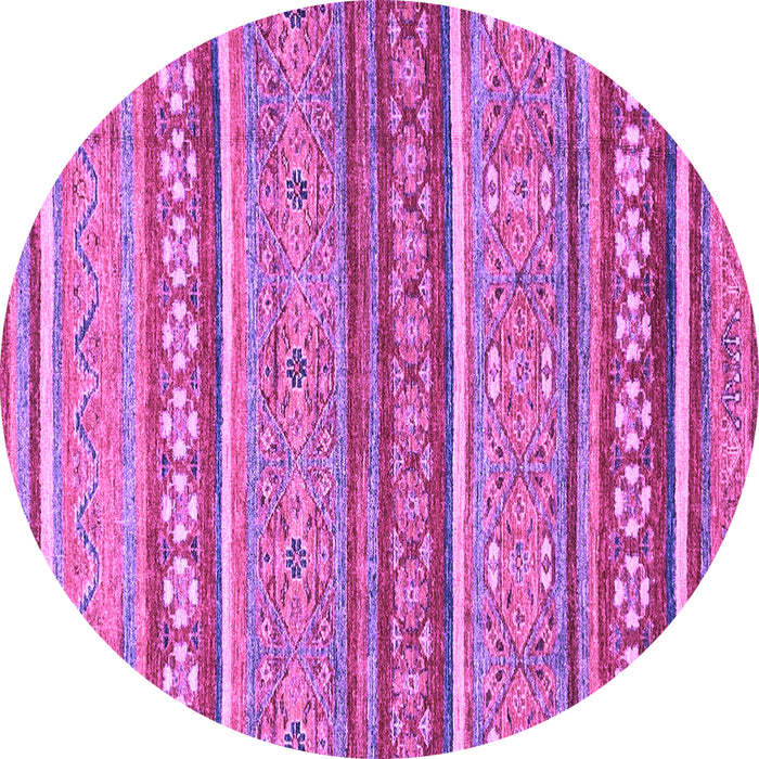 Round Machine Washable Abstract Purple Modern Area Rugs, wshabs2479pur